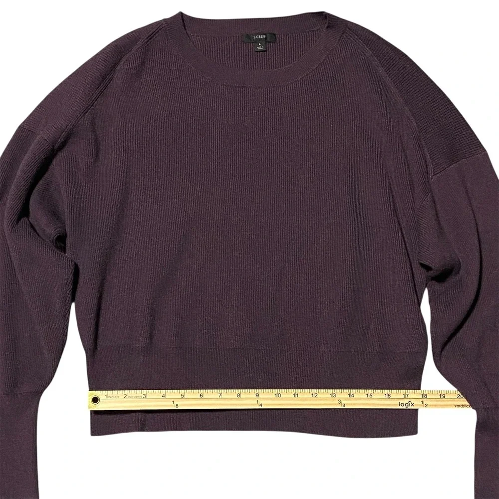J. Crew‎ Ribbed Crewneck Sweater Burgundy Long Sleeve Casual Women's Size L